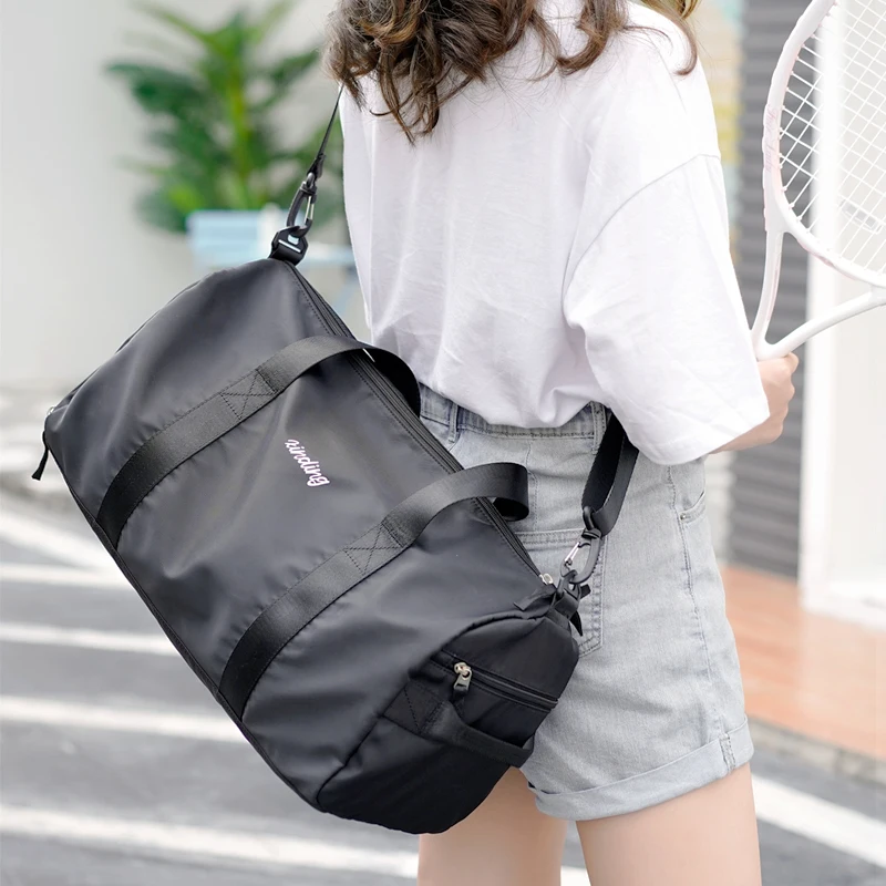 Women Large Capacity Travel Bag Oxford Waterproof Multifunction Shoe Compartment Wet Pocket Outdoor Gym Vintage Tote Bag