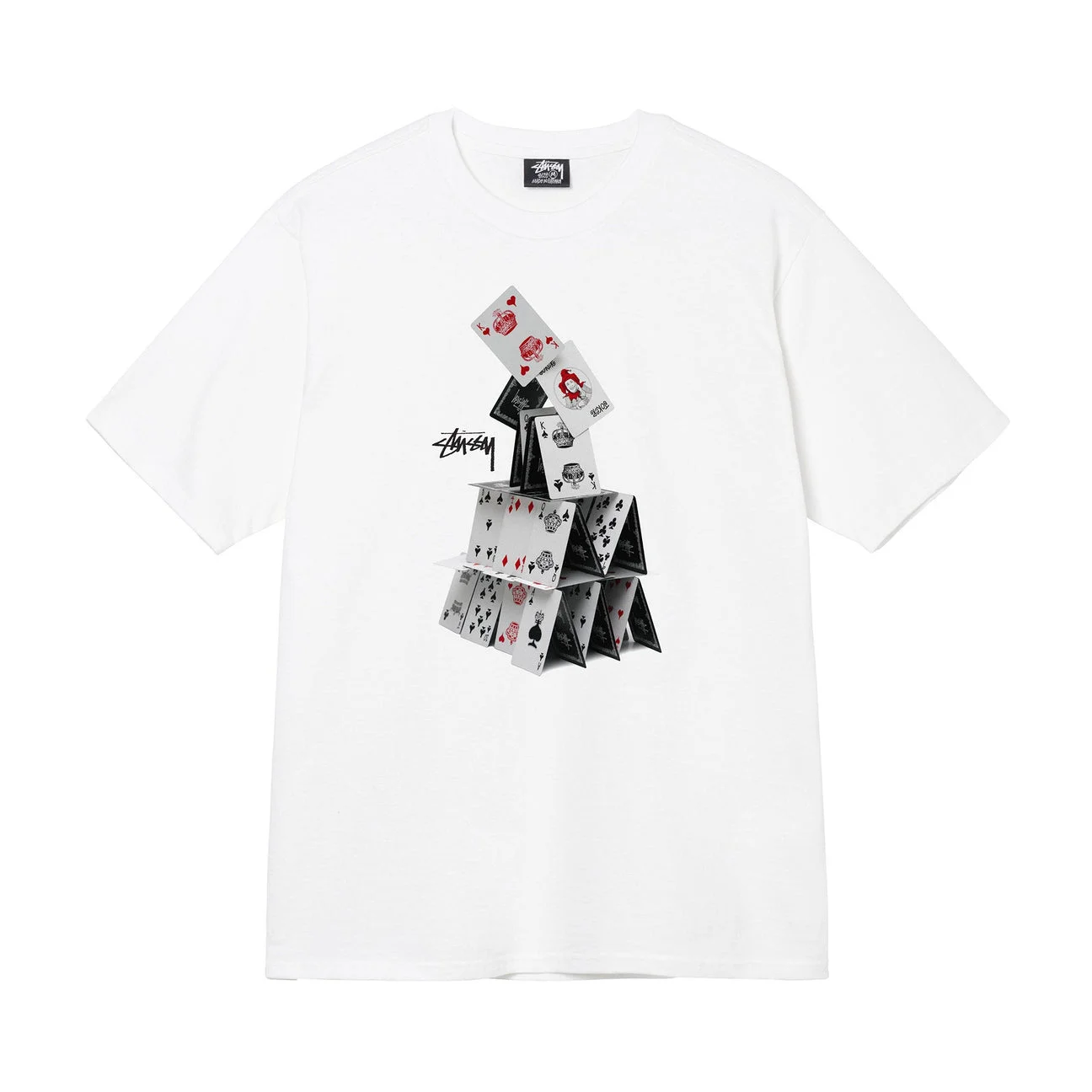 

Men Women Fashion card house printed short sleeve T-shirt summer couple fashion brand loose half sleeve