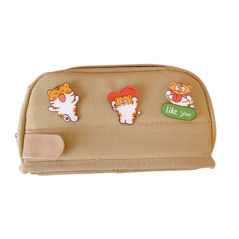

Pencil Case Big Capacity Girl Student Cute Canvas Brush Stationery Accessories
