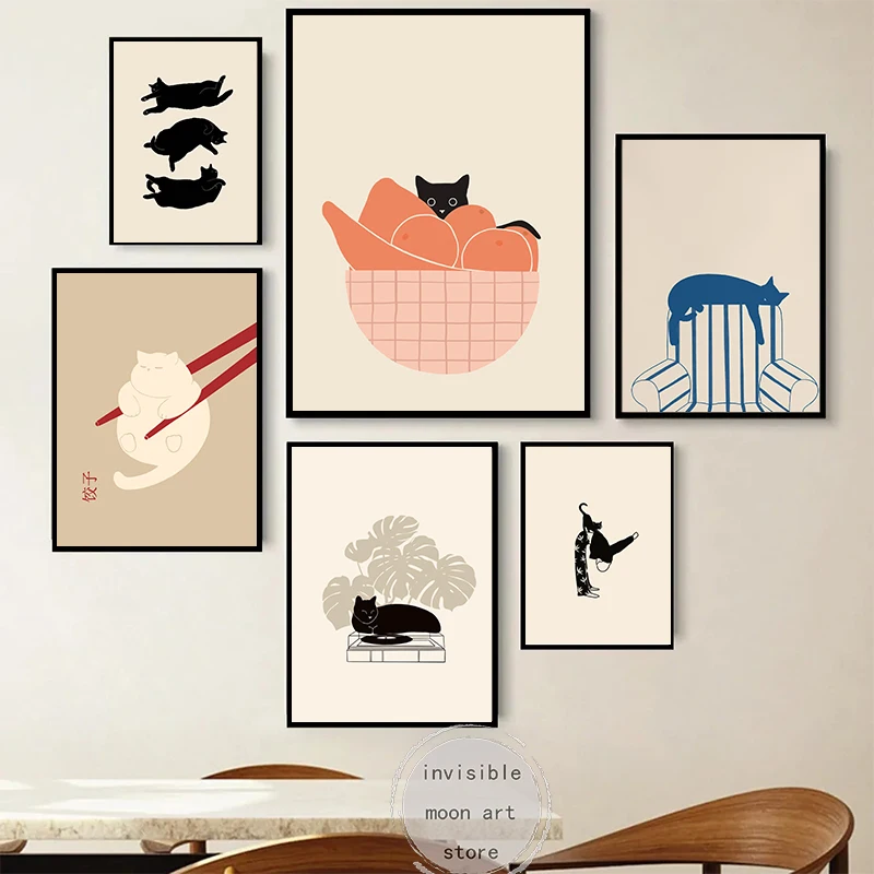 Милый кот иллюстрация кошка фруктовая чаша кошачья линия сонные котешки