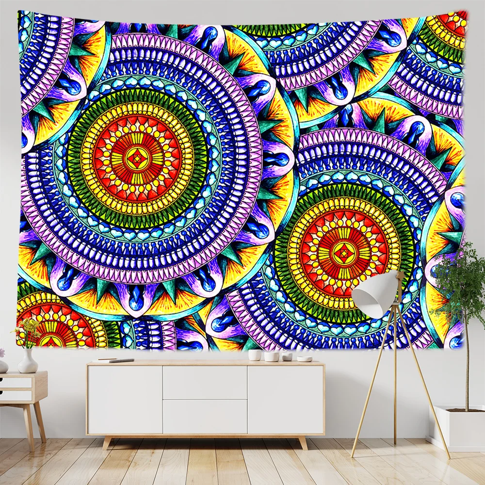 

Psychedelic Creative Dolphin Design Mandala Tapestry Carpet Bohemian Home Decor Witchcraft Hippie Kids Room Decor Wall Hanging