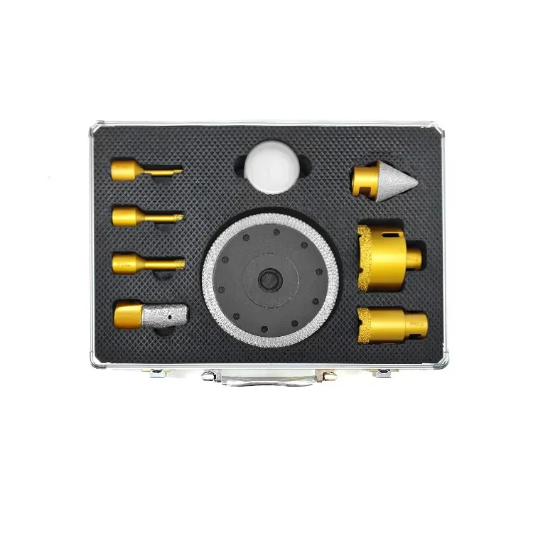

Tacar Kit-4 Diamond Tools Set Marble Ceramic Cutting Saw Blade Chamfer Milling Cutter Core Drill Bit