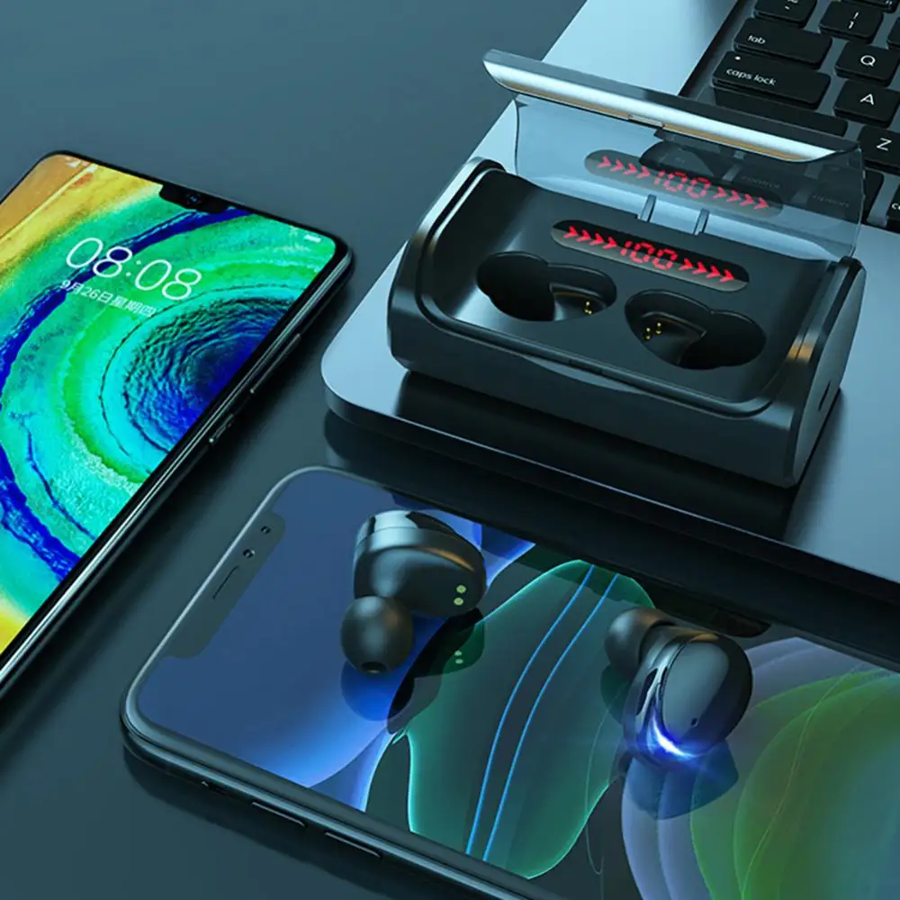 

Voice Control Stereo Tws Headphone Bluetooth Earphone Nfc Function Battery Display Wireless Headset Sport Earbuds Call Function
