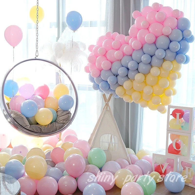 

New Macaron Latex Balloons Color Pastel Candy Round Heart-Shaped Helium Love Balloon Birthday Party Baby Shower Wedding Decor