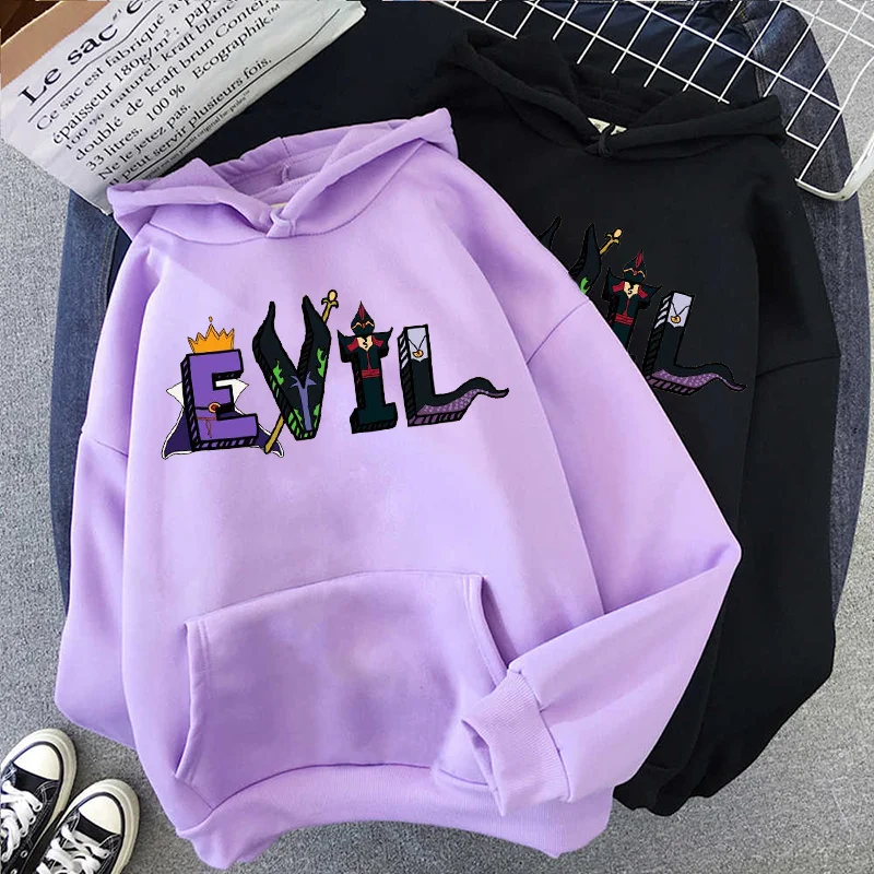 

Disney Men's and Women's Fashion Harajuku Hoodie Cartoon Ursula Print Long Sleeve Hoodie Casual Girl Streetwear Sweatshirt Top