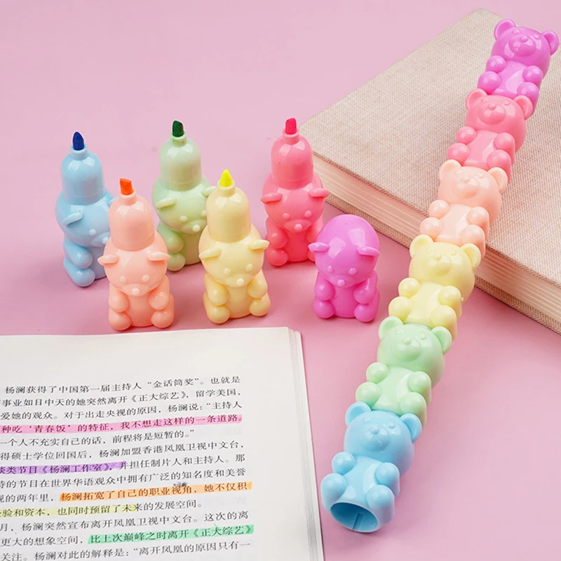 

Kawaii 5colour Cartoon Fluorescent Pen Highlighter Set Manga Graffiti Markers Stationery Student School Supplies