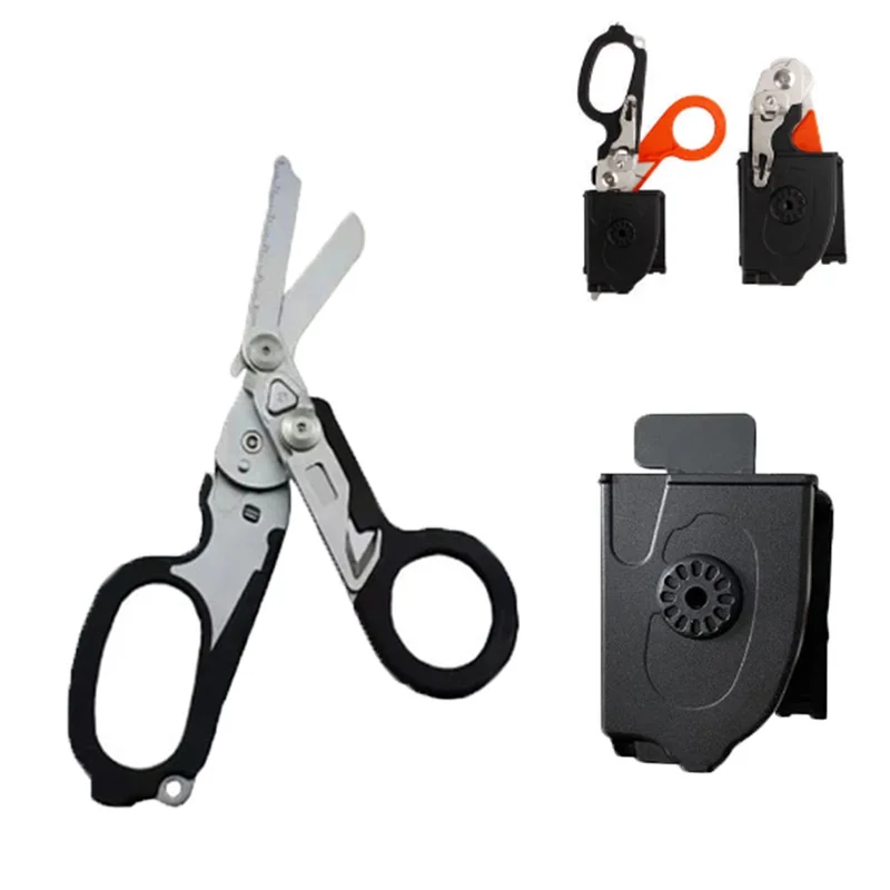 

Emergency Response Shears Multifunctional Scissors Outdoor Tools With Glass Breaker Strap Cutter Folding Pliers Tactical Scissor