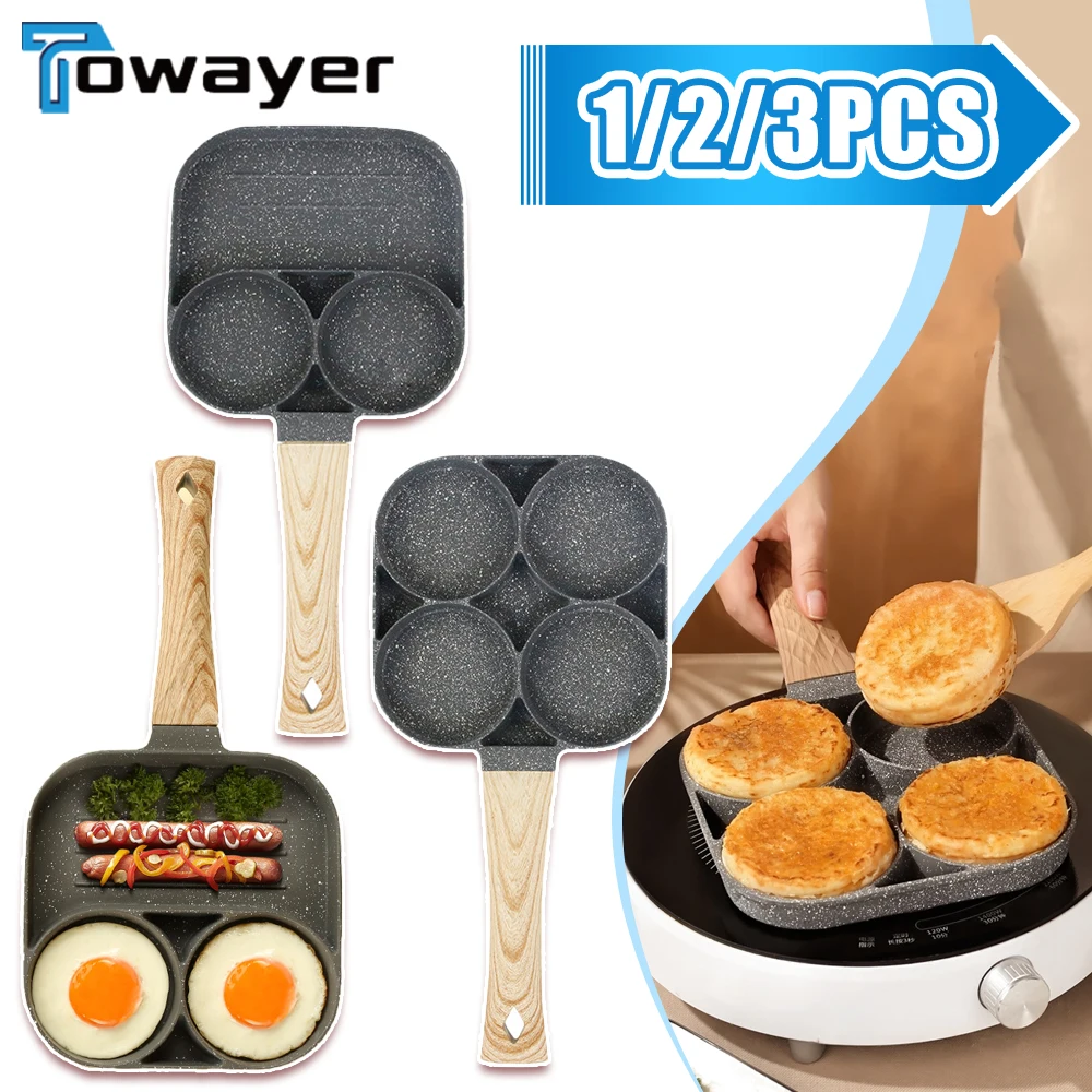 

Стандартная сковорода с 4 отверстиями, утолщенная антипригарная сковорода для приготовления яиц, блинчиков, стейков, гамбургеров, хлеба, завтрака, индукционная плита