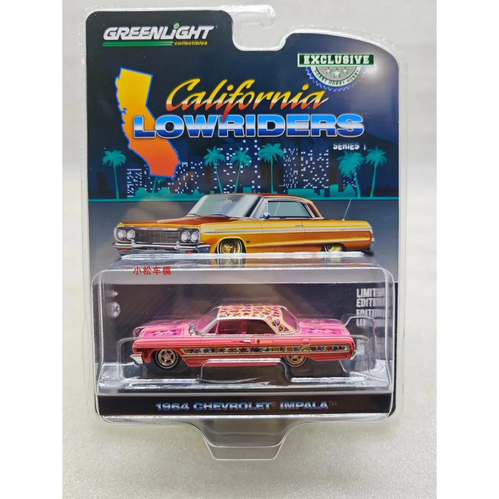 Фото Green Light 1:64 1964 Chevrolet Impala Low Rider — жесткая карта Gypsy Rose, литая под давлением металлическая модель игрушечного автомобиля, детский коллекционный подарок. №3