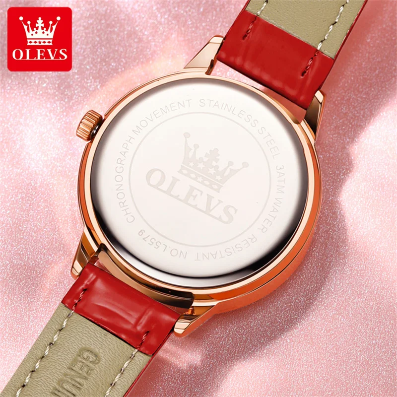 Reloj Mujer OLEVS Brand Luxury Women Quartz Watch Rotating Crystal Dial Ladies Fashion Waterproof Wristwatches