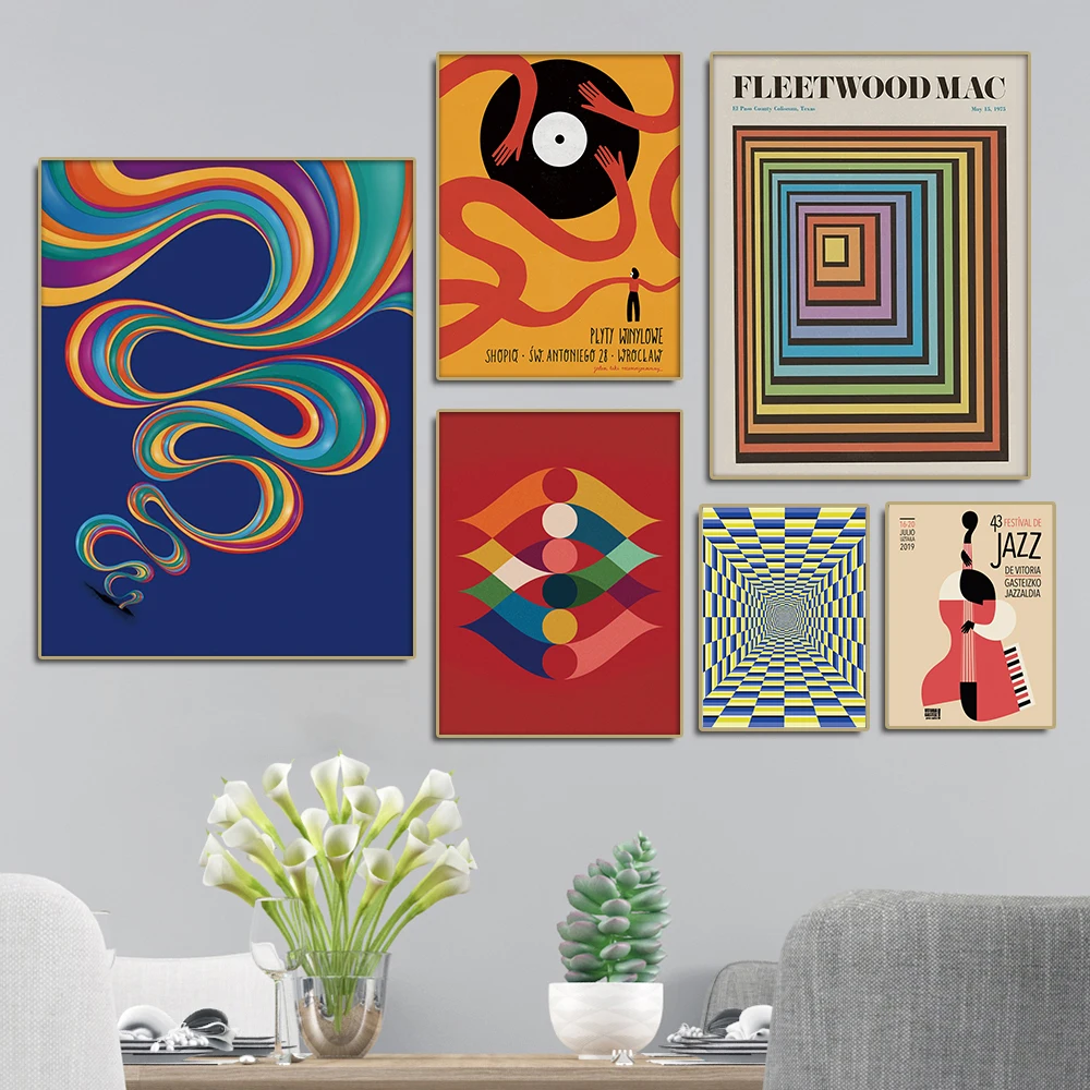 Абстрактная Музыка постер группы выступления холст живопись Джаз Фестиваль