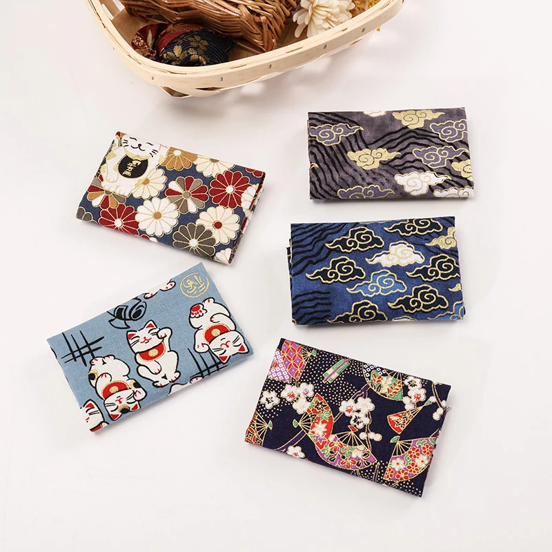 

5Pcs/Set 20X25cm Japanese Bronzing 100% Cotton Fabric Flower Print Cloth Quilting Needlework Patchwork Handmade Sewing Material