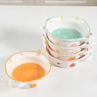 new design durable dinnerware set ceramic bowls with handle ceramic tableware
