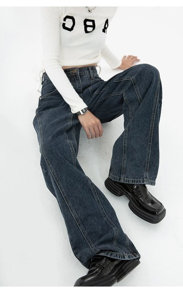 

Джинсы женские с завышенной талией, мешковатые джинсы в уличном стиле 90-х годов, женские брюки-бойфренды прямого кроя, Y2k Mom