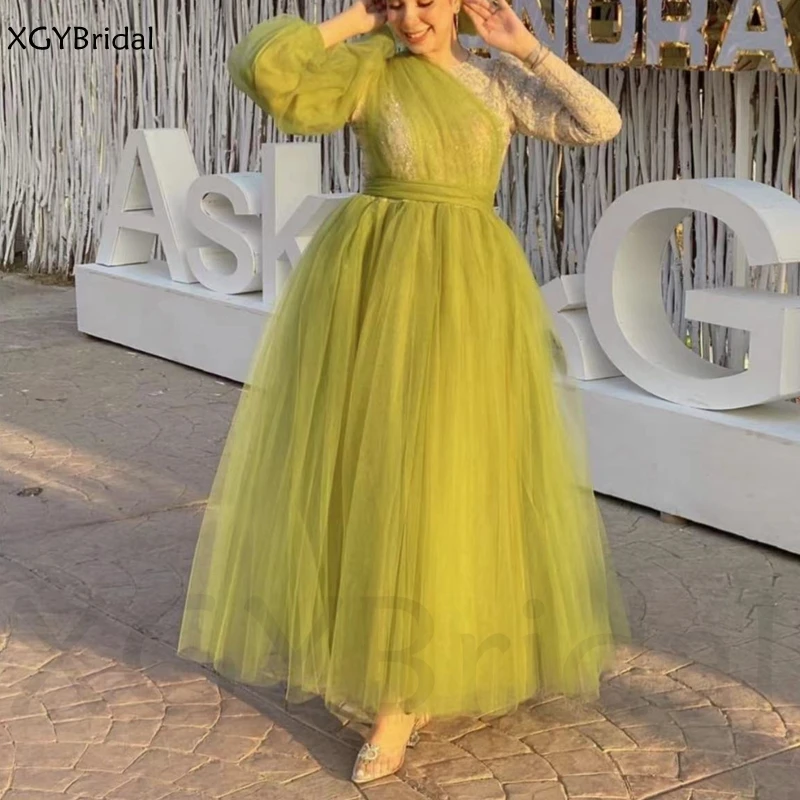 

Женское вечернее платье с коротким рукавом, платье цвета шампанского в мусульманском стиле, длинное платье для выпускного вечера