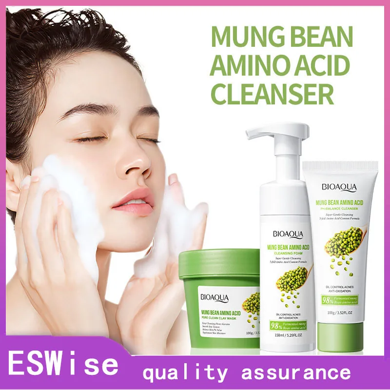 

Amino Acid Pore Cleaning facial mask Mud Moisturizing Skin Care Cleanser Deep Cleaning Oil Control Mung Bean Cleaning Series