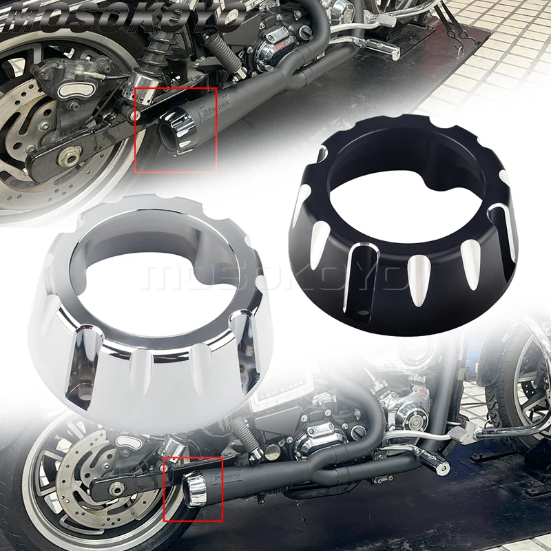 Фото Накладки на выхлопные трубы (заглушки) для Harley Dyna Super Glide FXD, Low Rider FXDL, Street Bob FXDB, FXDBB, Softail №1