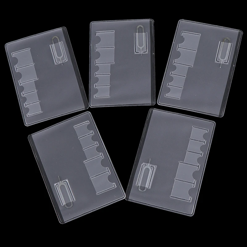 

5Pcs Sim Card Storage Case Box Bag Easy Carry Clear pvc Protector Portable For Sim Memory Card multifunctional Universal