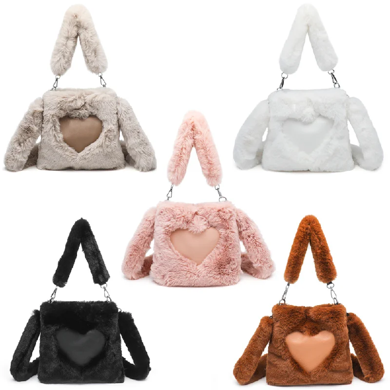 

Bags For Women New Luxury Handbags Rabbit Plush Portable Shoulder Bag Cute Cartoon Crossbody Bags Fashion Makeup Satchels Wallet