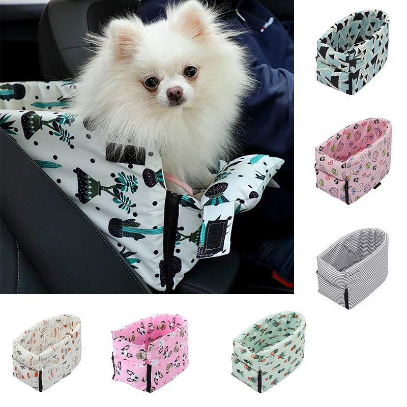 

New Central Control Dog Car Bed Portable Pet Dog Car Seat Safety Travel Dog Carriers Car Armrest Box Kennel For Small Dog Cat