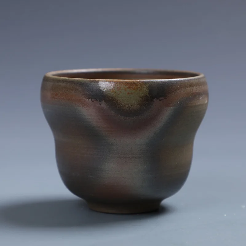 

Handmade Firewood Master Cup Natural Dust Glazed Wood Fire Cup Fire Color Kung Fu Tea Cup 120ml