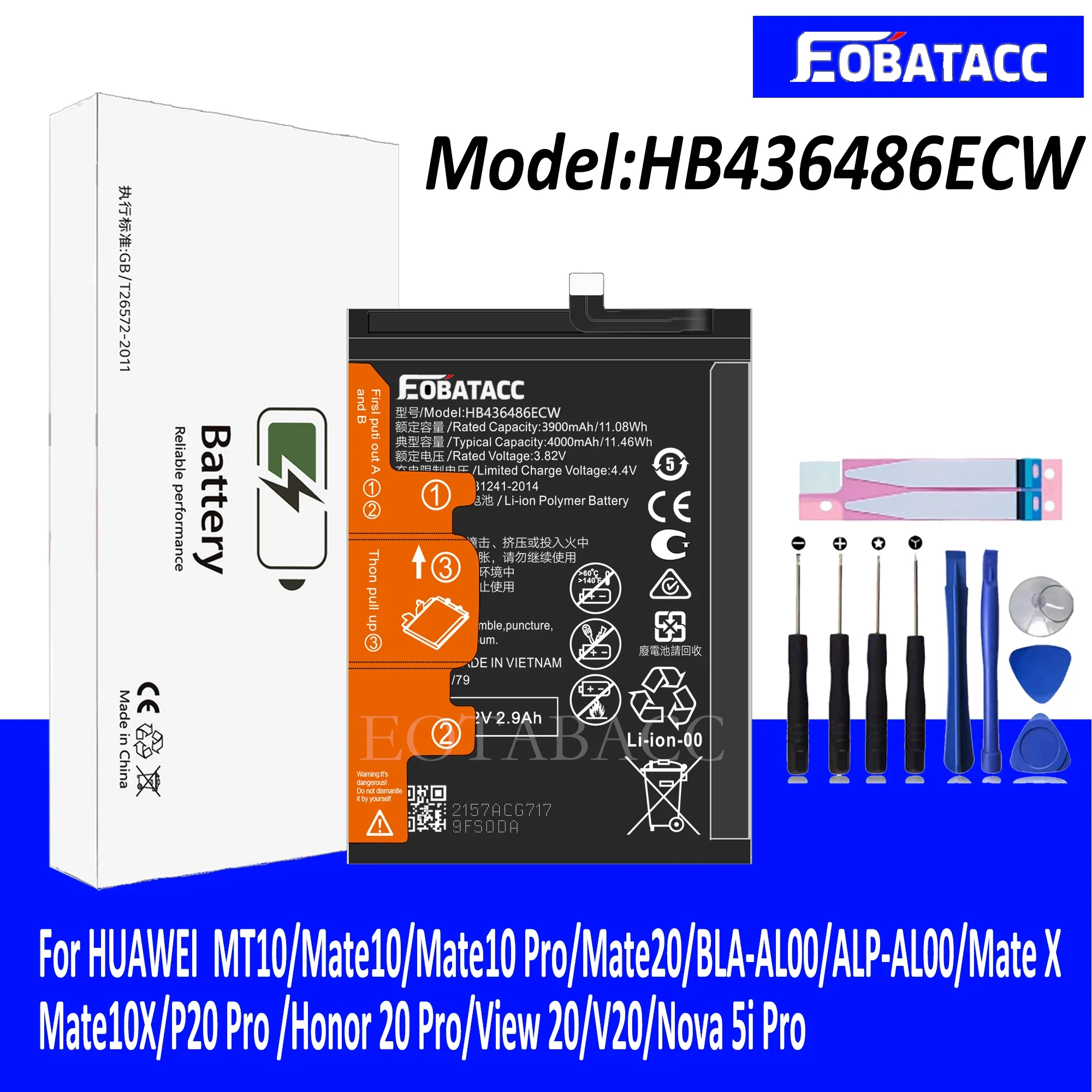 EOTABACC 100% Новый оригинальный аккумулятор HB436486ECW для HUAWEI MT10/Mate10/Mate10