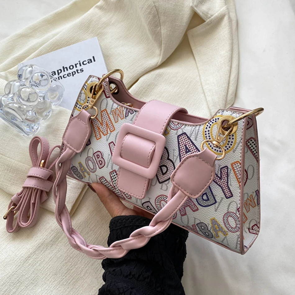 

Letter Printing Bags for Women 2022 New Luxury Designer Handbags Trendy Female Shoulder Bags Ladies Summer Party Crossbody Bags