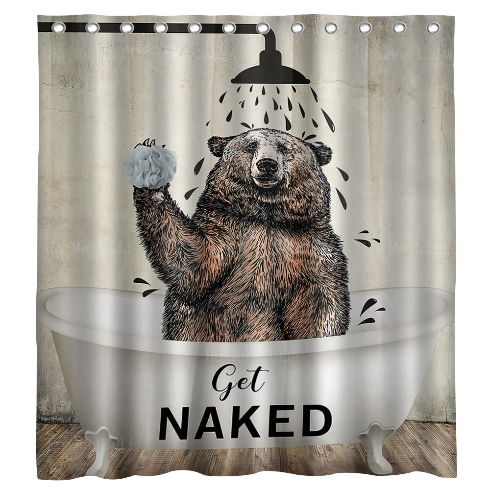 

Cat Knight Riding Narwhal Bear In The Bathtub Funny Animal Cartoon Fabric Shower Curtain By Ho Me Lili For Bathroom Decor
