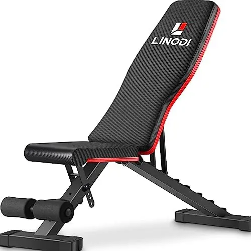 

Bench, Adjustable Strength Training Benches for Full Body Workout, Multi-Purpose Foldable Incline Decline Home Gym Bench Breathi
