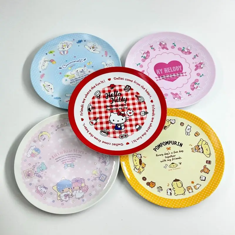 

Sanrio Hellokitty Mymelody Cinnamoroll Littletwinstars Melamine Plate Cartoon Character Dim Sum Plate Children's Dinner Plate