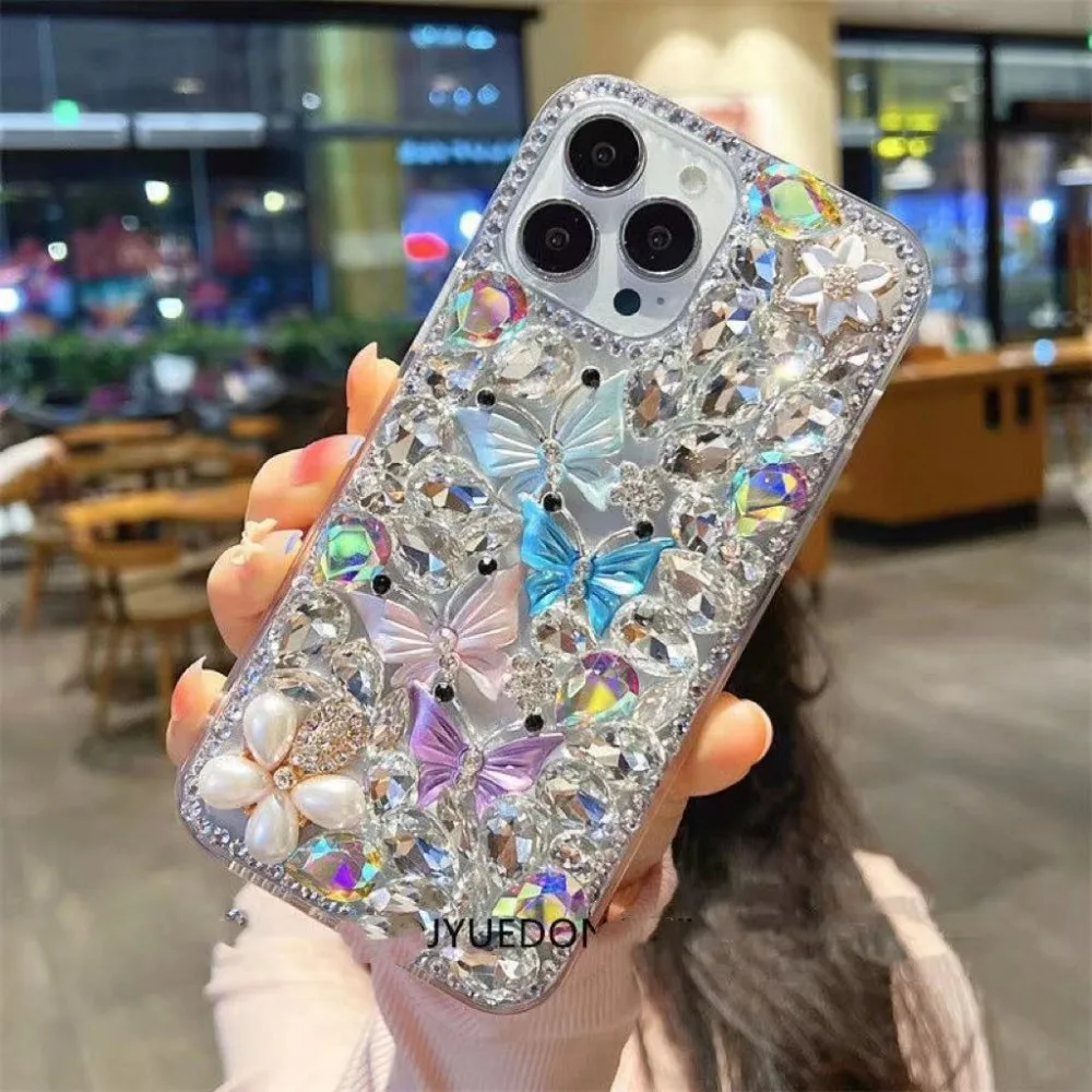 Модный бриллиантовый чехол с бабочками на заказ для Nokia G400 G300 G310 G60 G50 G42 G22 G11 G21 G10 G20