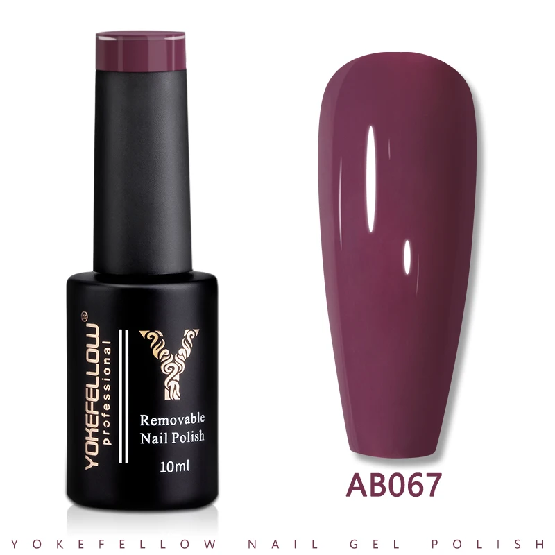 

YOKEFELLOW UV LED Gel Nail Polish Purple AB067 10ML Professional Semi-permanent Gel Varnishes for Nails