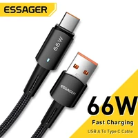 essager usb type c cable pd66w fast charging cable mobile phone data cord for samsung huawei xiaomi mi redmi cell phone usb wire