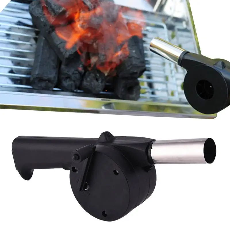 

Manual BBQ Blower Portable Hand Crank BBQ Air Blower Manual Grill Fire Flame Exciter For BBQ Picnic Outdoor Camping Hiking