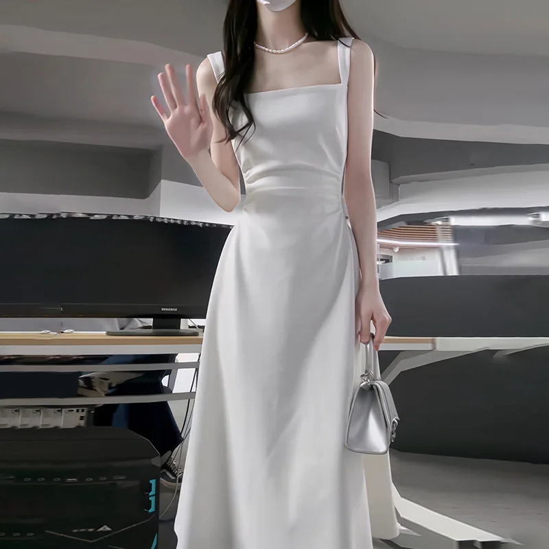 Женская одежда 2024 платье-макси с высокой талией облегающее платье-трапеция