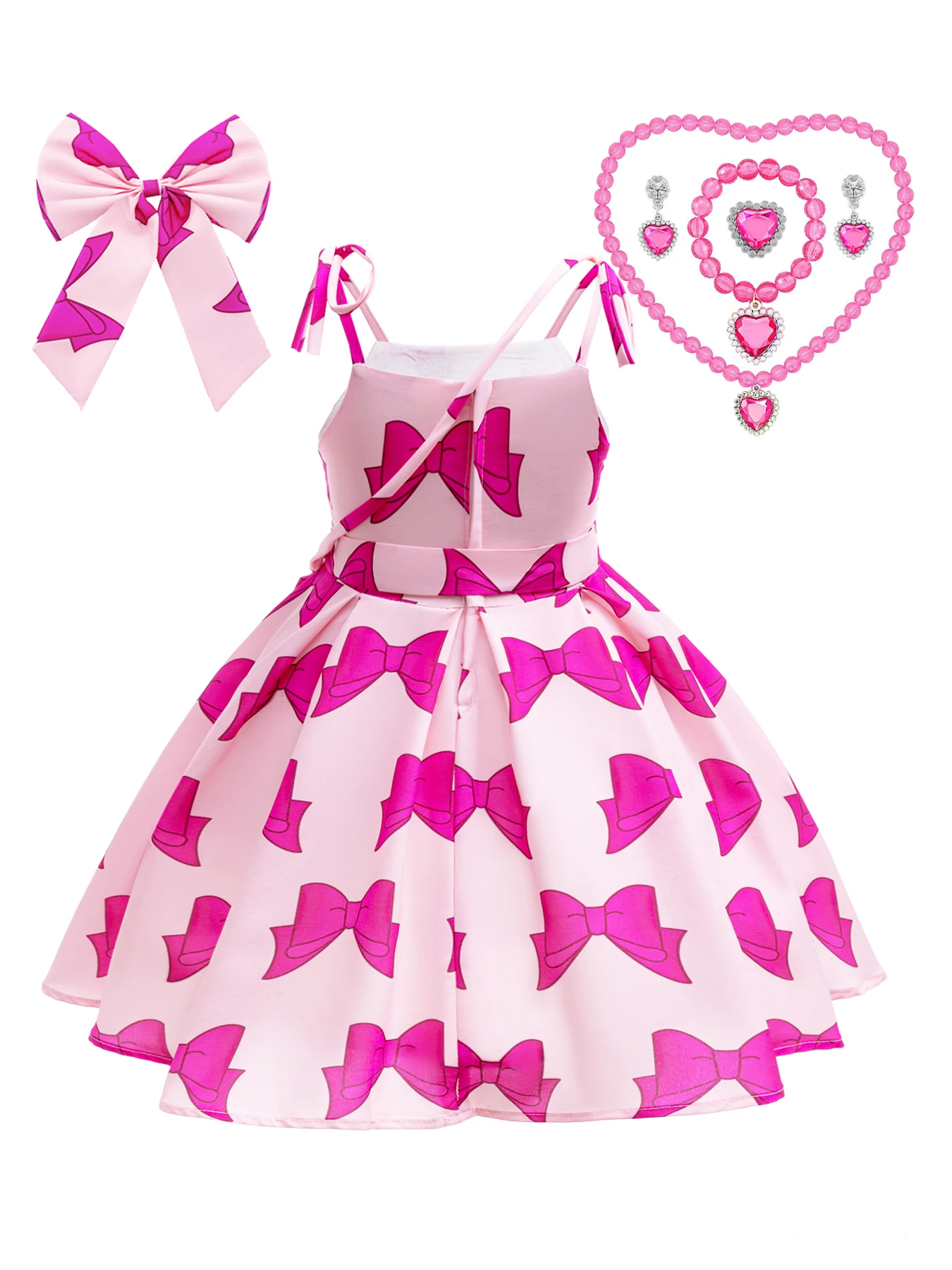 Платье длиной до колена с украшением розой для девочек включает в себя