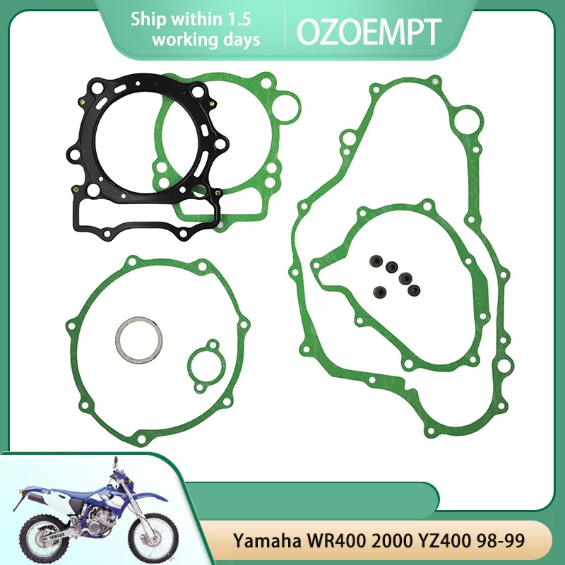 

OZOEMPT Engine Cylinder Crankcase Repair Gasket Apply to Yamaha WR400 2000 YZ400 98-99