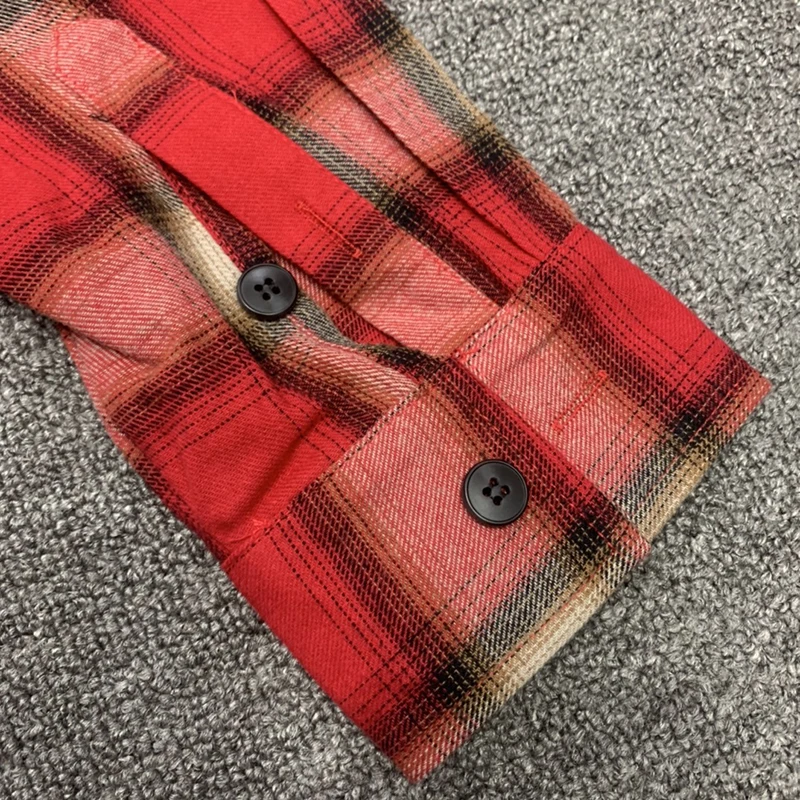 High Quality Men Women 1:1 CPFM.XYZ Check Shirt Red Plaid Shirts Street All-match Youth Popular Lapel |