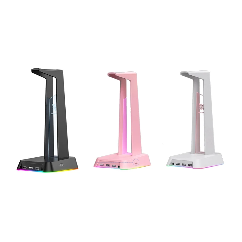 

Onikuma St-2 Headset Stand Rgb With 3 USB Ports Desktop Headset Stand Is Suitable For Pc Gamers Headset