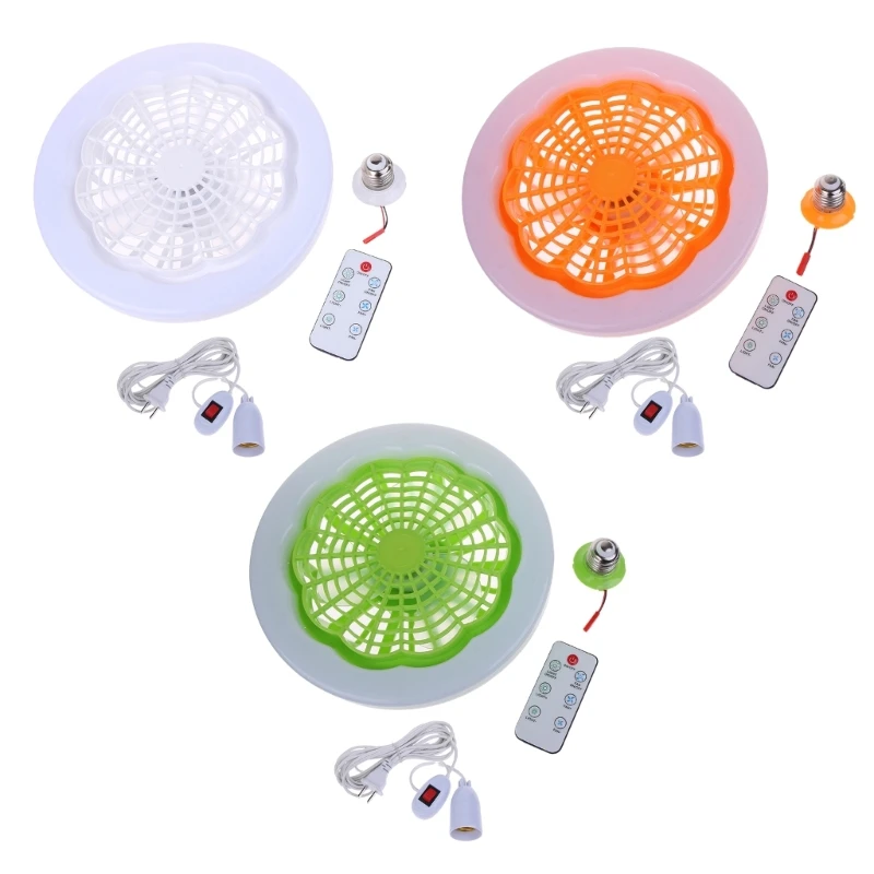 

587D Indoor Lamp Fan E27 30W Remote Control 9in Mini Ceiling Fan Wind Speed Brightness Adjustable Ceiling Fan with LED Light