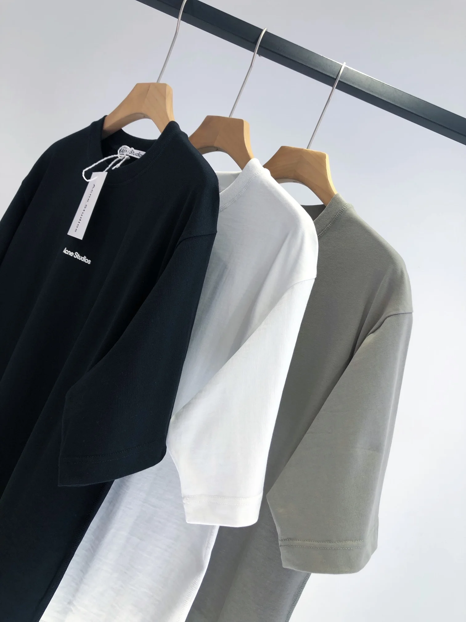 2022 Ac Studios Luxury T-Shirt OverSized Model summer letter series smiling face cotton slim round neck Short Sleeve T-Shirt