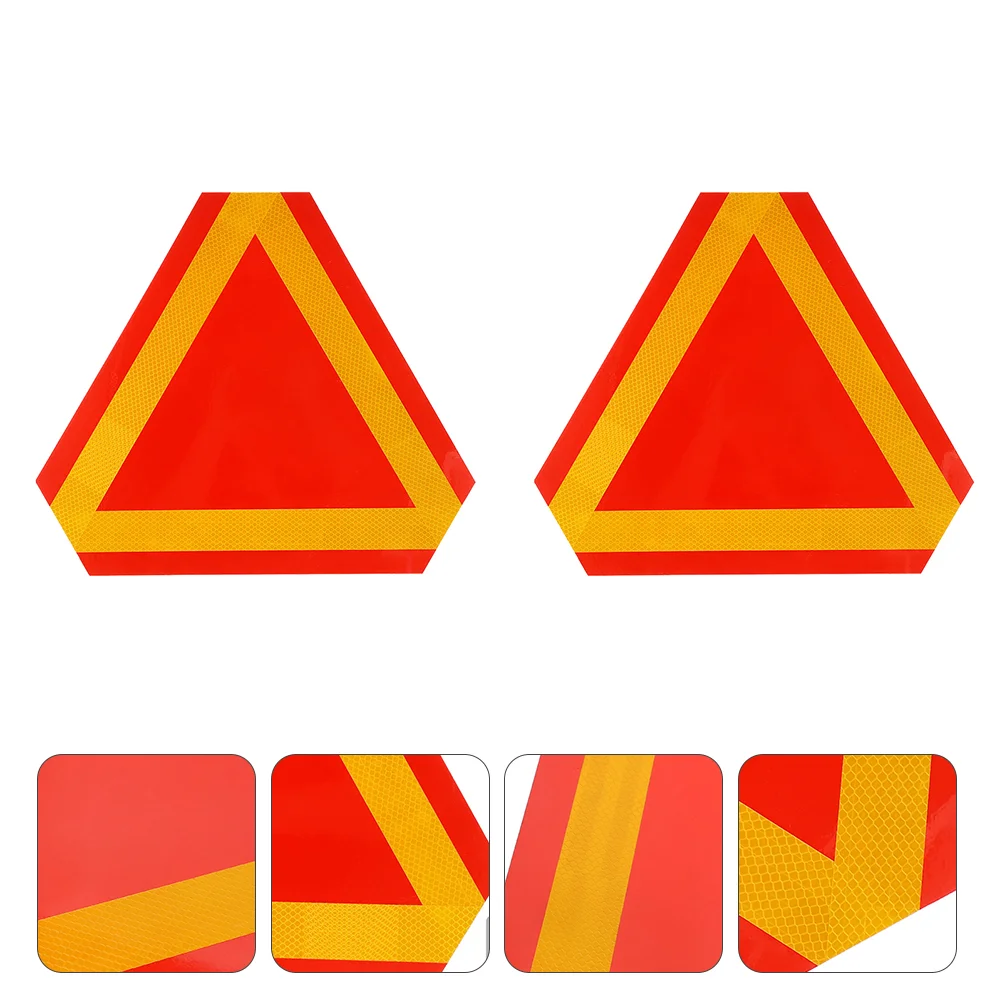 

2 Pcs Slow Moving Vehicle Sign Triangle Sign Rear Reflector Reflective Board