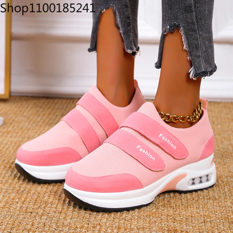 

Женские кроссовки на платформе, Повседневные Дышащие однотонные кроссовки на танкетке, на плоской вулканизированной подошве, размер 43, для ...