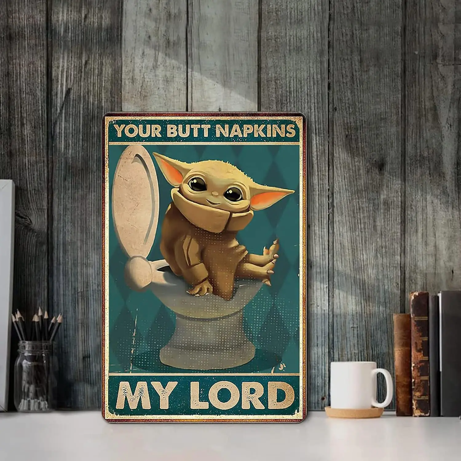 Плакат Metl Comptble для Bby Yod Bhtroom Sgns Decor Funny Mrvel Broom Vntge Tn Sgn Wll rt Tolet Pper House To