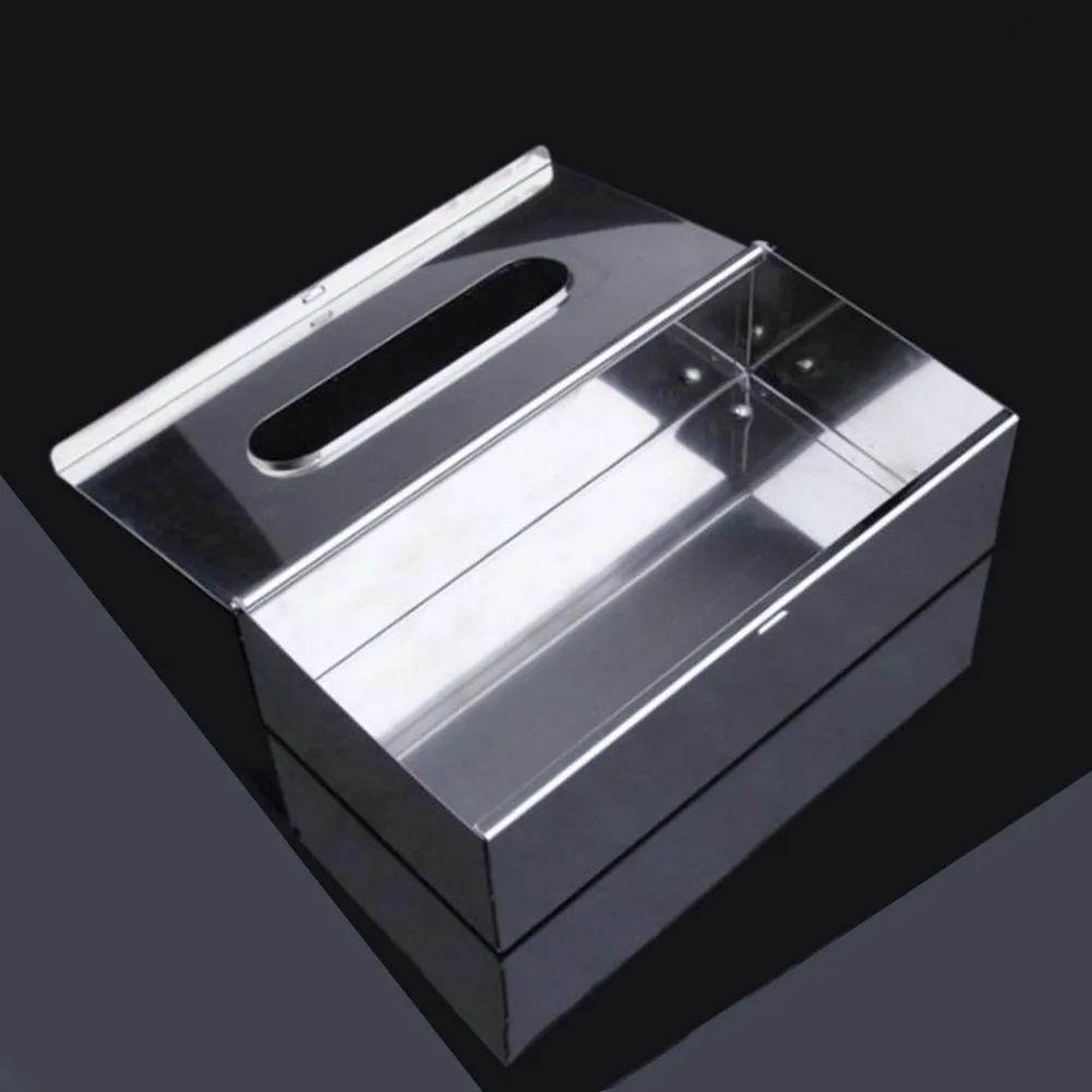 

Napkin Holder Cover Car Paper Container Elegant Office Towel Storage Tissue Box Stainless Steel Hotel Bedroom Home Square