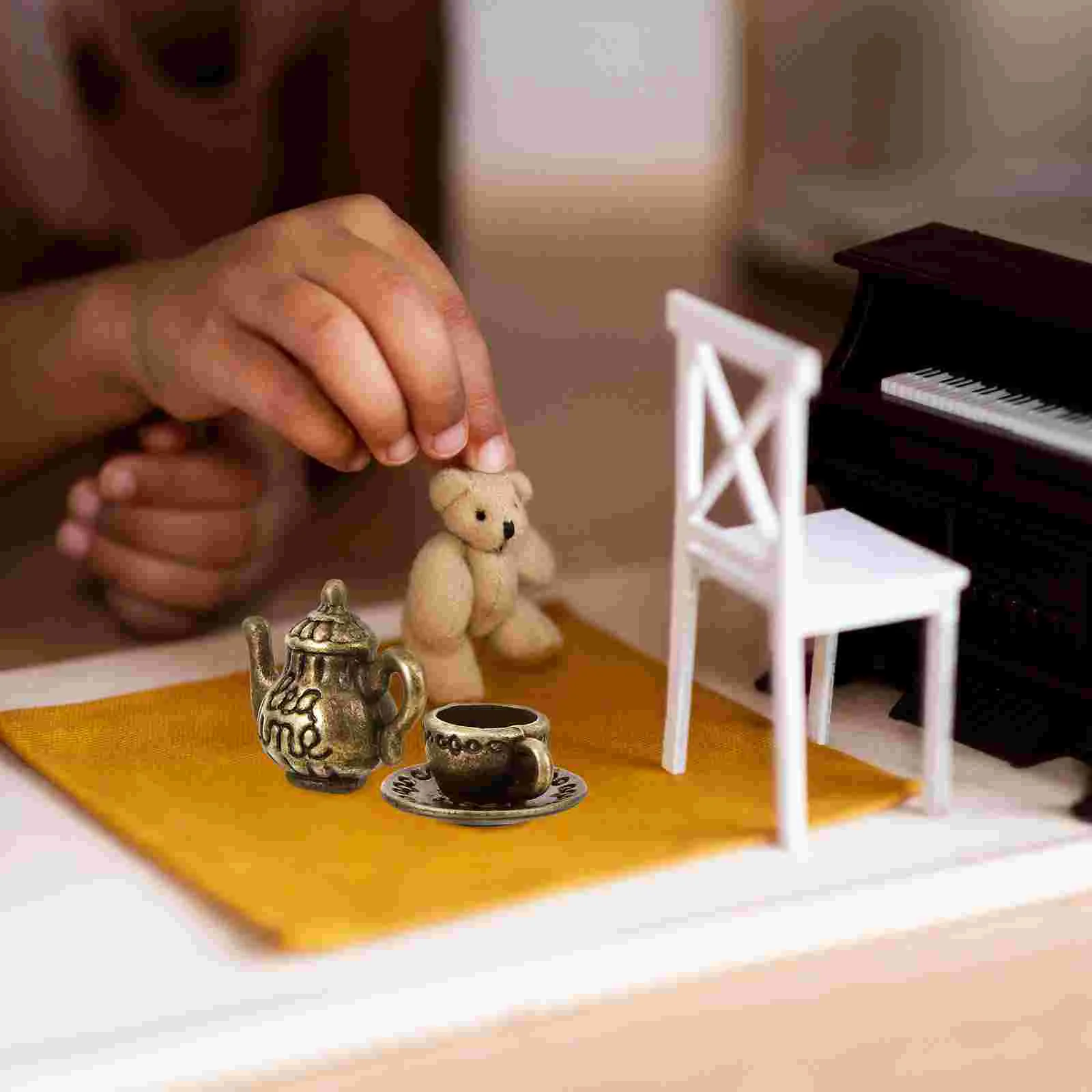 Чайная чашка для кукольного домика миниатюрные металлические мини-чашки