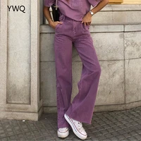 high waist denim jeans purple jeans women baggy jeans wide leg cool jeans fashion women cowgirl pants lady flare pants