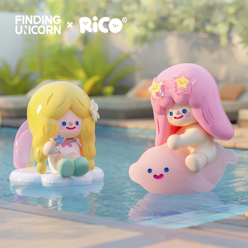 

Finding Unicorn RiCO Happy Island Series Blind Box Summer Kawaii Action Figures Mystery Christmas Cute Kid Toy Birthday Gift