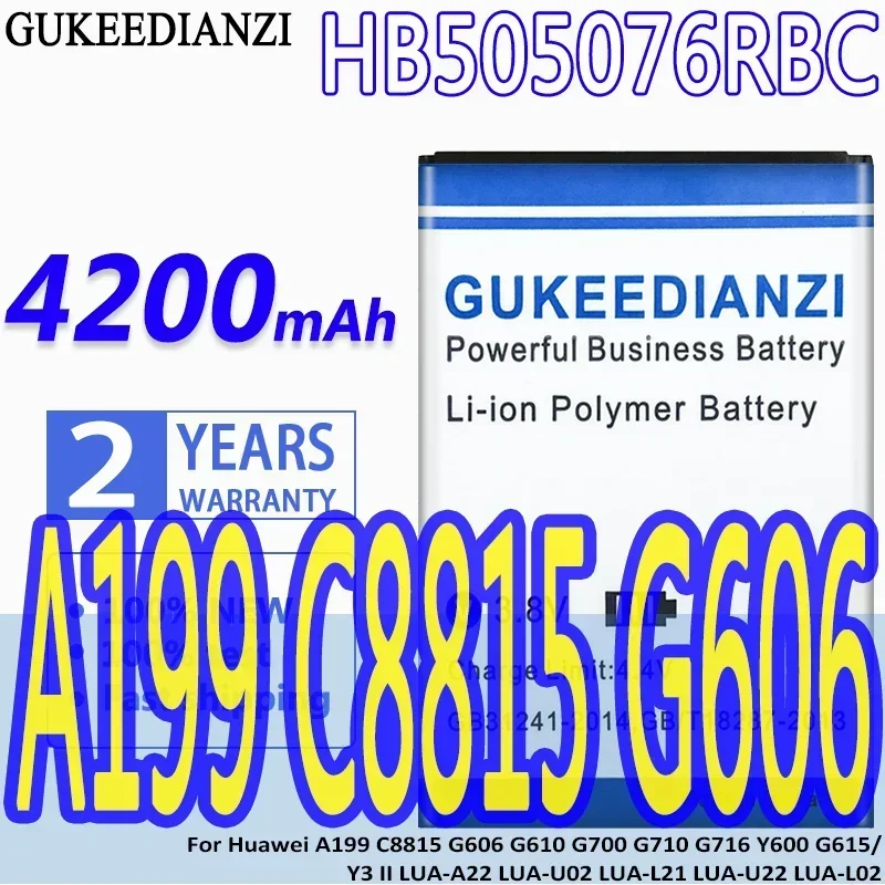 GUKEEDIANZI Аккумулятор 4200 мАч HB 505076 RBC для Huawei G615/Y3 II LUA-A22 LUA-U02 LUA-L21 LUA-U22 LUA-L02 Батареи