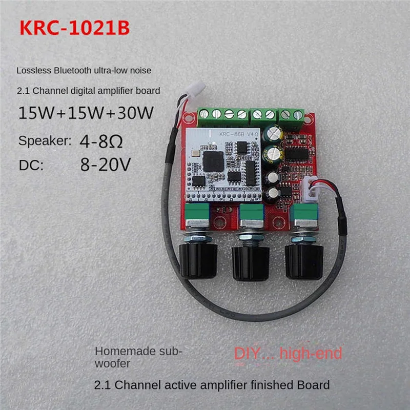 

TPA3110D2 Subwoofer Bluetooth Amplifier Board 2.1 Channel TPA3110 Active Digital Audio Amplifiers 15Wx2+30W Amp Board